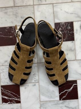 VINCE Melina Tan Suede Fisherman sandal, 36